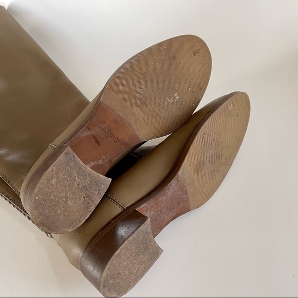 J. Crew Field Boots Riding Leather Equestrian Classic Minimalist Olive Green 6 - Picture 8 of 14